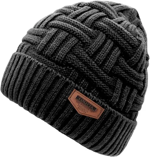 Vista 105 de Loritta Gorro de invierno cálido de punto grueso y holgado para hombre