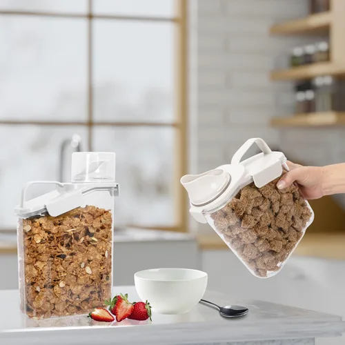 Vista 5 de Oggi Easi Pour - Contenedores herméticos para almacenamiento de alimentos, contenedores de cereales, dispensador de arroz, dispensador de cereales