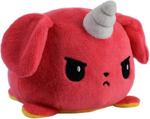 Vista 15 de TeeTurtle - Peluche reversible de gato siamés de 4 pulgadas Gato siamés feliz + enojado