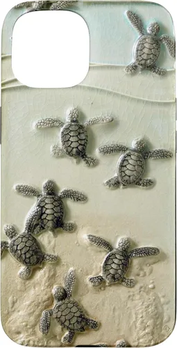 Vista 6 de Funda para iPhone 17, diseño de tortugas marinas color verde bebé