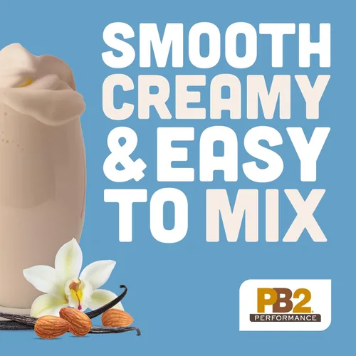 Vista 3 de PB2 Performance - Polvo de proteína vegano a base de plantas de almendra 20g de proteína completa, sin azúcar añadida, fibra prebiótica Sin