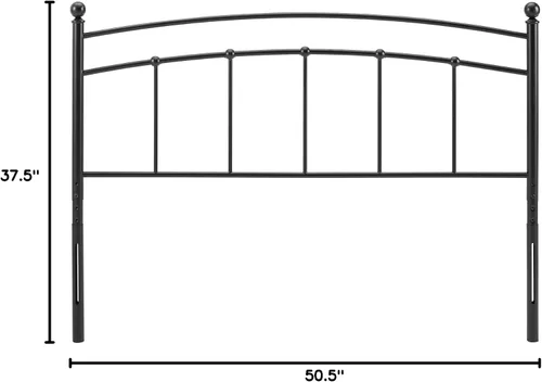 Vista 2 de Modway Abigail Cabecero de Metal Individual en Negro