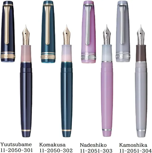 Vista 3 de Pluma estilográfica Sailor SHIKIORI Sansui Yuutsubame (golondrina venida) punta fina mediana 11-2050-301 importación de Japón con lápiz óptico