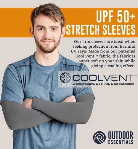 Vista 2 de Mangas de compresión de enfriamiento para hombres y mujeres, con protección solar UV UPF 50, paquete múltiple, mangas protectoras de brazos