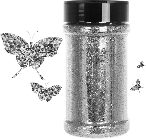 Vista 8 de Purpurina negra ultrafina, 16 onzas (1 libra), purpurina fina para manualidades de resina, uñas, vasos, slime, cosméticos y decoración de festivales
