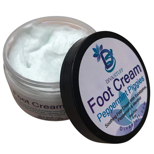 Vista 2 de Diva Stuff Peppermint Piggies - Crema calmante para pies con eucalipto, menta y mentol
