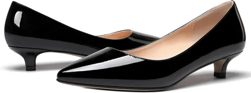 Vista 6 de MODENCOCO Zapatos de tacón bajo de patente sólido para mujer de 1.5 pulgadas