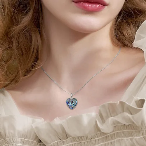 Vista 117 de ONEFINITY Collar de plata de ley 925 con diseño de árbol de la vida con colgante de nudo celta de concha de abulón para mujer