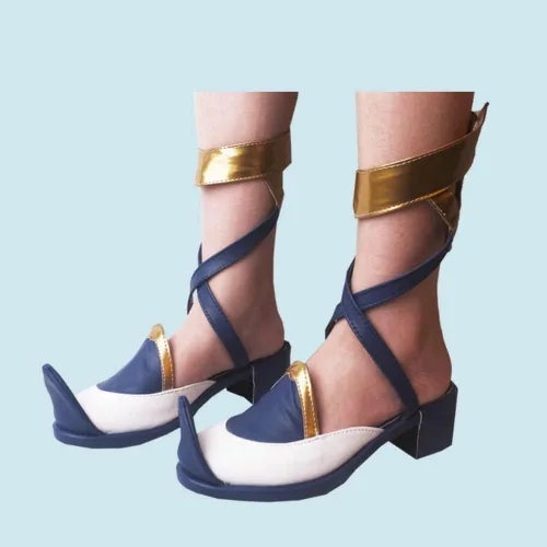 Vista 4 de COSGOGO Juego de anime Genshin Impact Faruzan - Zapatos de cosplay para Halloween, carnaval, fiesta, disfraz de anime para mujer, zapatos de cosplay