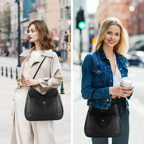 Vista 6 de Bolsos y bolsos de cuero sintético para mujer, bolso grande con correa ajustable