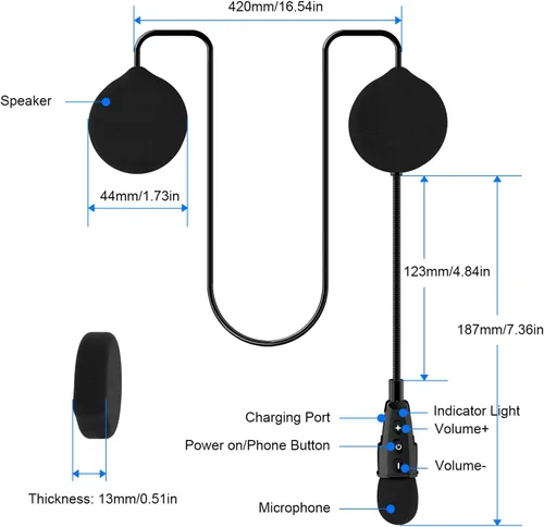 Vista 7 de EJEAS Casco de motocicleta E1+ Bluetooth 5.1, manos libres, sistema de comunicación Bluetooth con función de reducción de ruido CVC/efecto de sonido