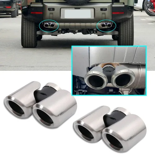 Vista 7 de Tubo exterior de acero inoxidable para tubo de escape de garganta para Land Rover Defender 90 110 2020 2021 2022 Accesorios de coche