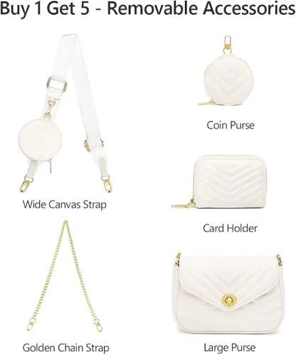 Vista 3 de JEEHAN Bolsos cruzados acolchados para mujer bolsos de hombro de diseñador pequeños