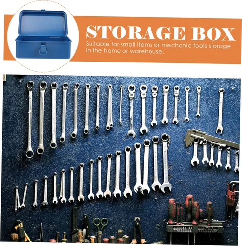 Vista 2 de Uonlytech Caja de herramientas portátil Caja de herramientas mecánica, implementos de tractor, caja de herramientas de reparación, caja