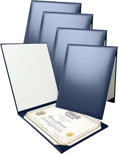 Vista 9 de Gradplaza Cubierta de diploma personalizada para graduación, documentos, soporte de diploma de certificado de cuero sintético liso