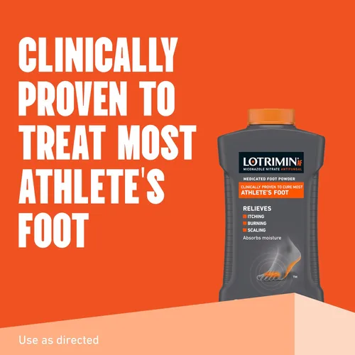 Vista 2 de Lotrimin AF - Polvo antifúngico para pies de atleta, tratamiento al 2% de nitrato de miconazol, tratamiento antifúngico eficaz clínicamente probado