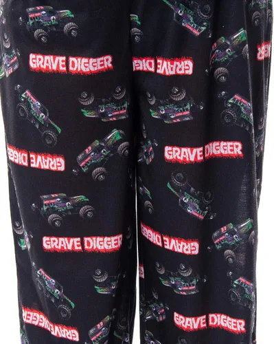 Vista 3 de INTIMO Monster Jam Grave Digger Monster Truck - Conjunto de pijama de 2 piezas para niño