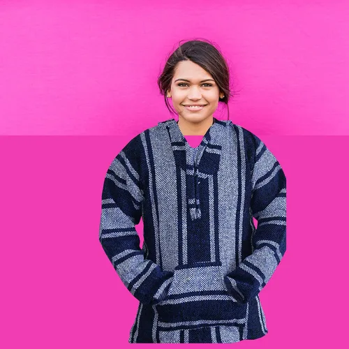 Vista 5 de Baja Sudadera mexicana con capucha, unisex, bohemia, para hombres y mujeres, poncho auténtico para fiestas, varios
