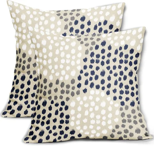 Vista 19 de Sweetshow Juego de 2 fundas de almohada de 16 x 16 pulgadas, diseño bohemio, con diseño de lunares, moderno y moderno, para exteriores, decorativas