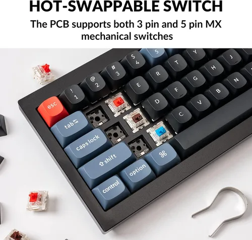 Vista 3 de Keychron Q2 QMKVIA - Versión de perilla de teclado mecánico con cable, diseño de 65% intercambiable en caliente, macro programable personalizado