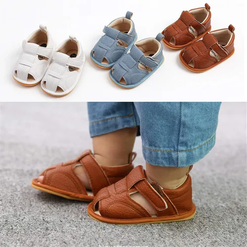 Vista 2 de RVROVIC Sandalias para bebés niños y niñas, zapatos de verano de primera calidad para exteriores, ligeras, suaves, antideslizantes, suela para niños