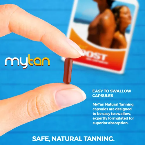 Vista 3 de Boost Tan Pills 100 cápsulas Acelerador de bronceado solar Suplemento de bronceado natural Tirosina, multivitamínico de cobre Suministro