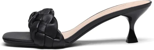 Vista 2 de DREAM PAIRS Zapatos de tacón de aguja para mujer, punta cuadrada abierta, cómodos, tacones bajos para gatito, sandalias de vestir sexy, para fiesta