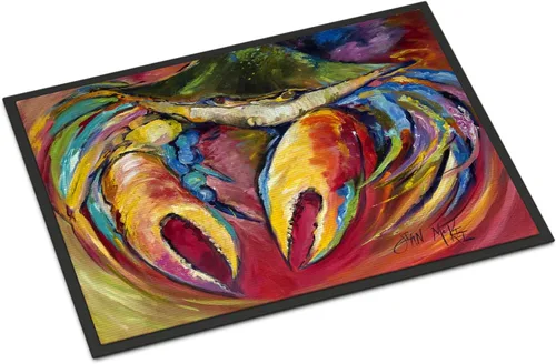 Vista 64 de Caroline's Treasures JMK1017JMAT - Tapete de caza de rana garza azul, 24 x 36 pulgadas, tapete para puerta delantera, interior y exterior
