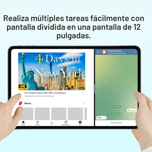 Vista 9 de Tableta 12 pulgadas Android 16 Tableta, procesador Octa-Core Pantalla IPS FHD de 2000 x 1200 mAh, batería de 8800 mAh, cámara de 5MP+13MP, WiFi