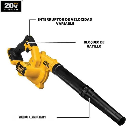 Vista 2 de DeWalt DCE100B 20 V Max soplador compacto Jobsite