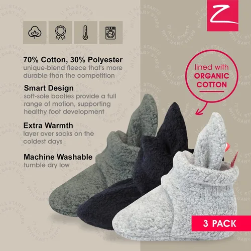 Vista 4 de Zutano - Botines de forro polar unisex para recién nacidos y bebés