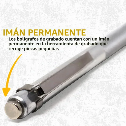 Vista 3 de SANDOR Paquete de 2 rotuladores de punta de carburo de tungsteno, bolígrafo de grabado de aluminio con punzón central automático de latón
