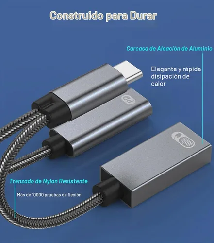 Vista 6 de AKWOR Adaptador USB C a USB OTG, divisor USB C 2 en 1 con puerto de carga PD de 60 W y puerto USB 3.0 hembra compatible con iPhone 15 Pro, MacBook