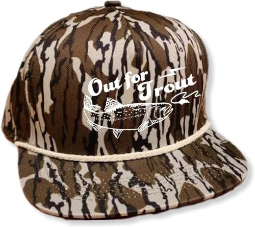 Vista 24 de ThatsRad Out for Trout Camionero Camuflaje Sombrero Visera Cuerda Snapback Camo Pesca Mosca
