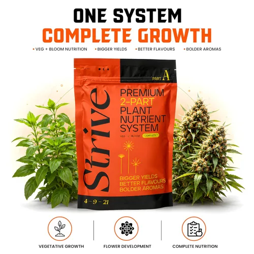 Vista 2 de Strive Fertilizer Part A Package – Nutrientes hidropónicos generales Veg + Bloom – Alimento vegetal de primera calidad para interiores, exteriores