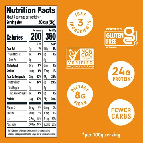 Vista 2 de Veggiecraft Farms Penne Pasta - Pasta baja en carbohidratos, alta en proteínas, hecha con batata, lentejas y guisantes, sin gluten, fideos de pasta