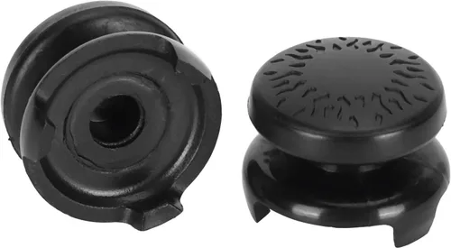 Vista 5 de ASHATA 2 unidades extensor de pulgar para PS5, textura 3D pulgar agarre palillo de joystick para Playstation 5 Controller (negro)