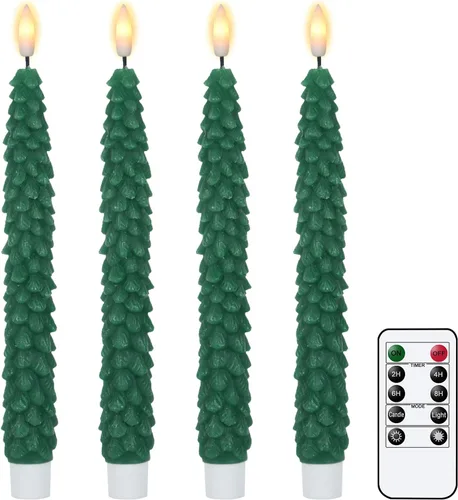 Vista 16 de Velas de Ventana Sin Llama con Control Remoto y Temporizador, Velas LED Cónicas Operadas por Batería con Ventosas Juego de 6 Velas de Ventana de A-6
