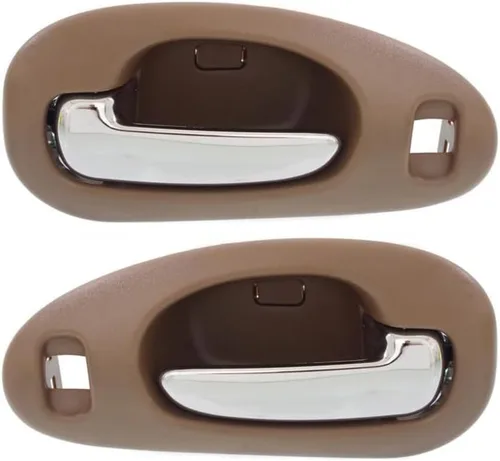 Vista 8 de Manija de puerta interior para Chrysler LHS 1999-2001 con bisel beige delantero del lado del conductor con palanca cromada Con orificio de bloqueo