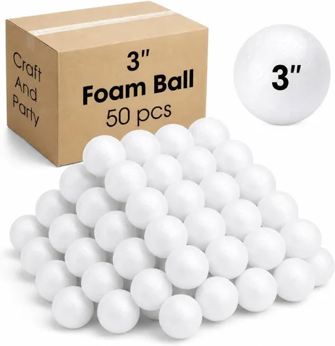 Vista 11 de Evershine Paquete de 100 bolas de espuma para manualidades de 1 pulgada, bolas de poliestireno de espuma lisas blancas para proyectos
