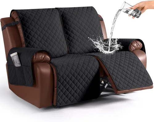Vista 36 de KinCam Funda impermeable para sofá biplaza reclinable, funda antideslizante para sofá reclinable de 2 asientos, funda de sofá reclinable, protector