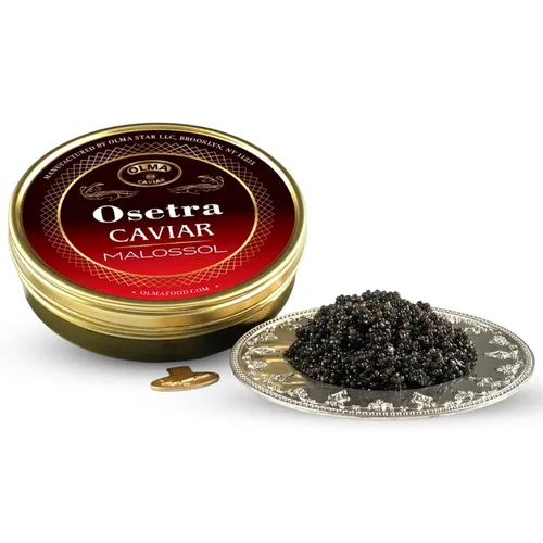 Vista 8 de Envío nocturno Olma Osetra Black Caviar, 1 oz/28g, grado superior Caviar Osetra Malossol premium con sabor rico y refinado; ideal para blinis