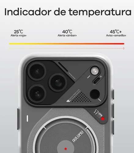 Vista 6 de Aulumu A17+ G05 AIR Ultimate Bundle, compatible con iPhone 17 Pro Max, incluye soporte para teléfono (A17) gris semitransparente + (G05 AIR) negro