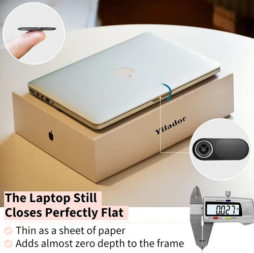Vista 2 de Yilador Funda para cámara de laptop, funda ultradelgada para cámara web para iPhone, iPad, MacBook Pro, computadora, iMac, teléfono celular