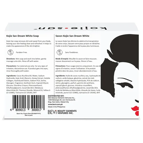 Vista 4 de Kojie San DreamWhite Soap - Jabón de ácido kójico iluminador de la piel y antienvejecimiento que reduce la inflamación, gérmenes hiperpigmentación