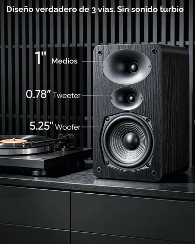Vista 8 de Saiyin Altavoces pasivos de estantería de 3 vías Woofer de 5.25 pulgadas Negro