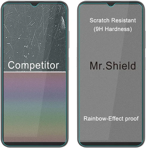 Vista 5 de Mr.Shield [Paquete de 3] Protector de pantalla para UMIDIGI A11S / UMIDIGI A11 [vidrio templado] [vidrio japonés con dureza 9H] Protector de pantalla