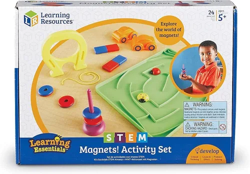 Vista 4 de Learning Resources Juego de actividades STEM Magnets, lecciones de ciencia, 24 piezas, a partir de 5 años