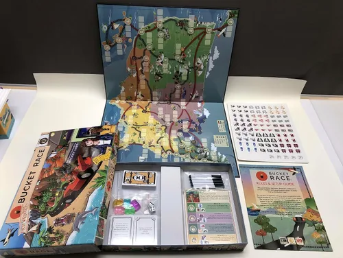 Vista 8 de Juego de Mesa de Estrategia Bucket Race – Juegos de Aventura Estratégica para Amigos y Familiares para Niños y Adultos – Juego de Grupo Competitivo