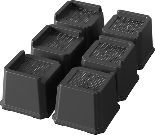 Vista 12 de Paquete de 9 elevadores de cama de 3 pulgadas resistentes para muebles que se adaptan a ruedas de cama, sofá, mesa y sofá, color negro For Wheels